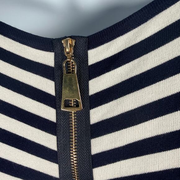 Soft Surroundings Sweater Tunic Womens XL Navy Stripe Knit Back Zip Margulies - Picture 6 of 10